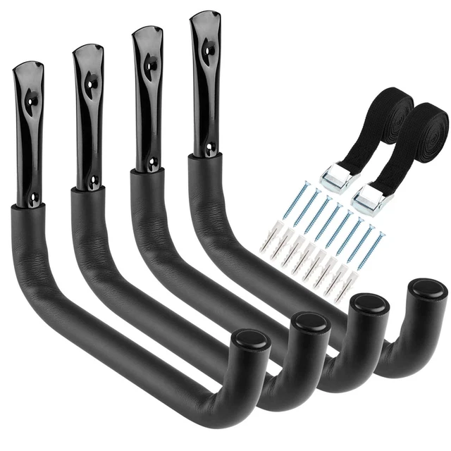 Happyyami 5 Ganci In Plastica Per Appendere Cesti E Vasi - Supporto Ricambio Per Esterno/Interno, Nero - 2