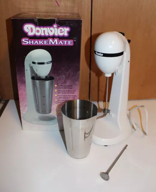 Vintage Donvier Shake Mate Milk Malt Drink Mixer Blender Ice Cream White