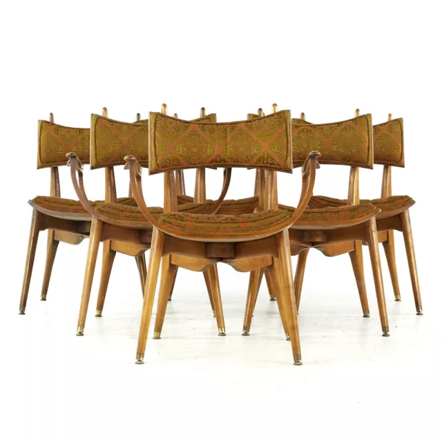 Harold Schwartz for Romweber Mid Century Burlwood Dining Chairs - Set of 6 2