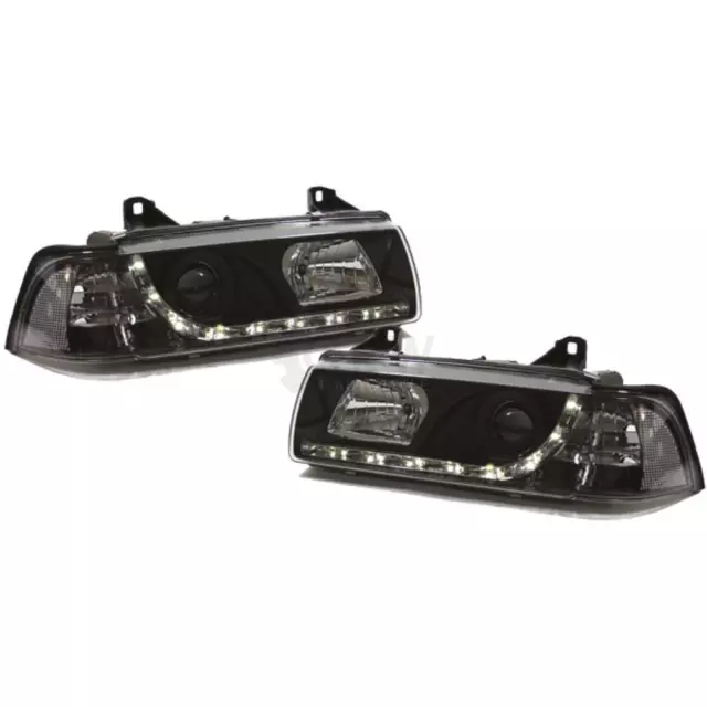 Set Fanali per BMW E36 90-99 LED Dragon Luci Chiaro/Nero H1 + H1