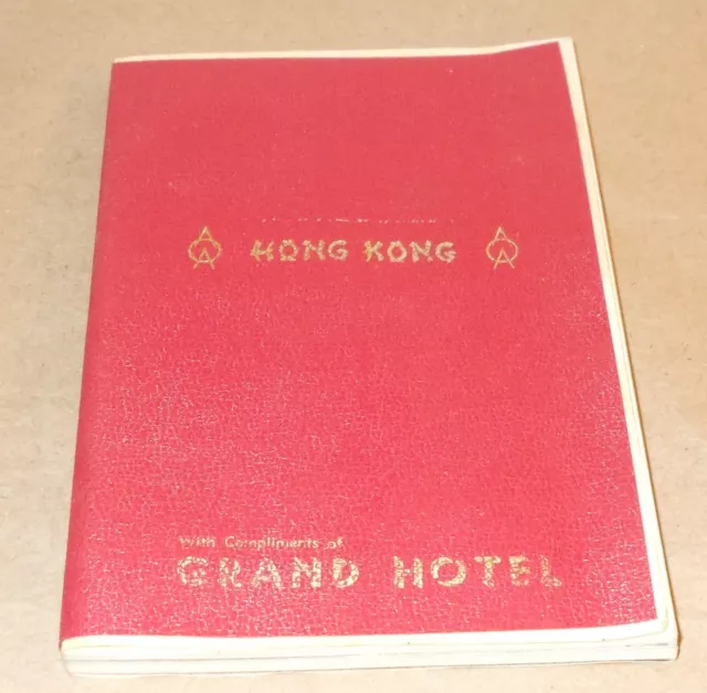 Rare Vintage 1953 Serviceman Hong Kong China  Guide Grand Hotel