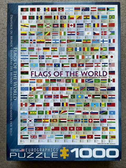 FLAGS OF THE World 1000 Piece Jigsaw Puzzle Eurographics New Sealed Bag ...