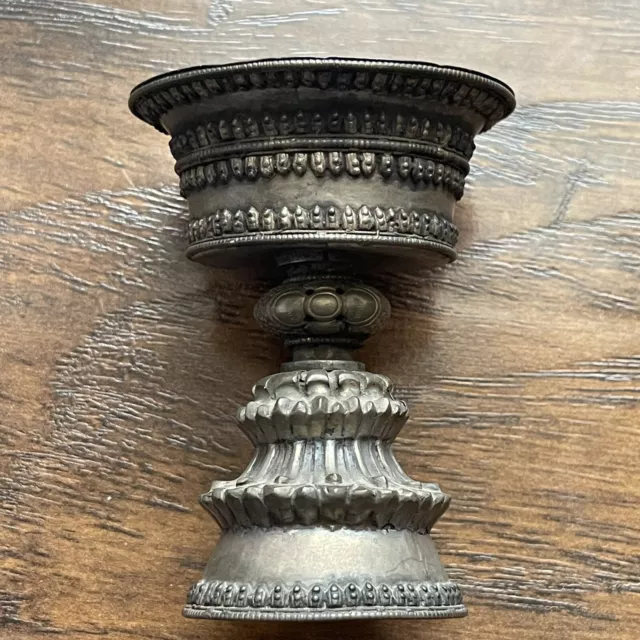 Antique Old Chinese Tibetan Buddhist Ritual Libation Butter Lamp Cup Artifact