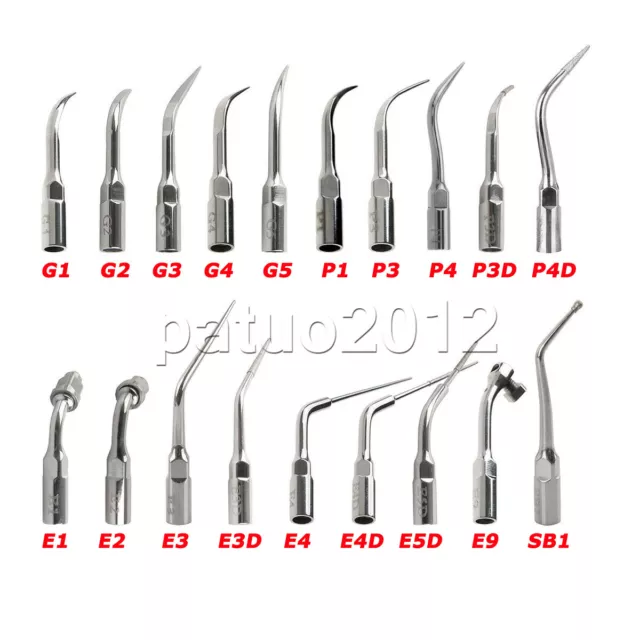 19 Type Dental Ultrasonic Scaler Scaling Endo Perio Tip Fit EMS Woodpecker G P E