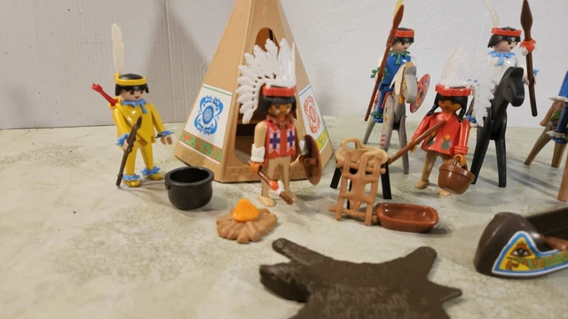 PLAYMOBIL VILLAGE INDIEN de l'Ouest 6 figurines tente indienne EUR 25,00 - PicClick FR