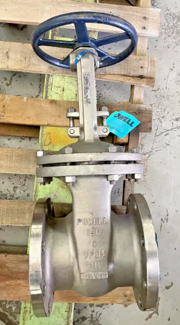 POWELL 2456-FM0T Stainless Steel CF8M Gate Valve 6" Class 150 Flanged End