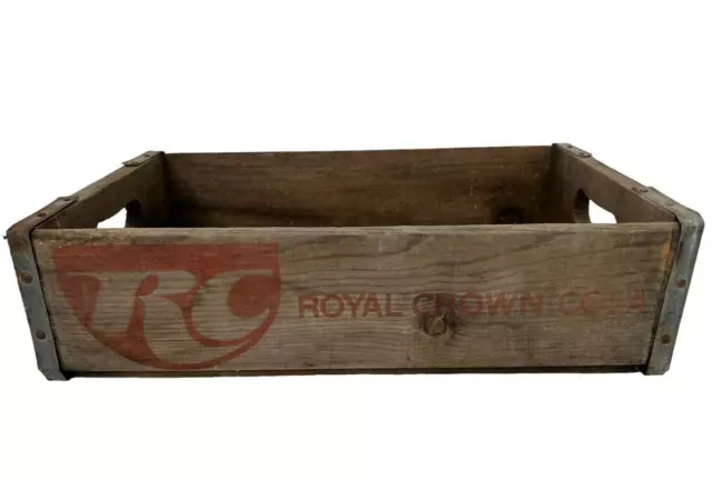 Vintage ROYAL CROWN RC Wooden Soda Bottle Crate Chico California 18 x 11 x 4