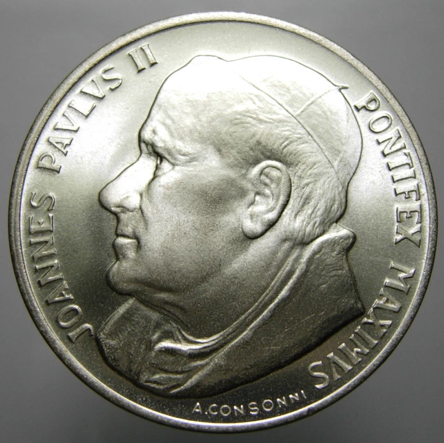 VATICAN SILVER PLATED Medal Michelangelo Pieta, Pope John