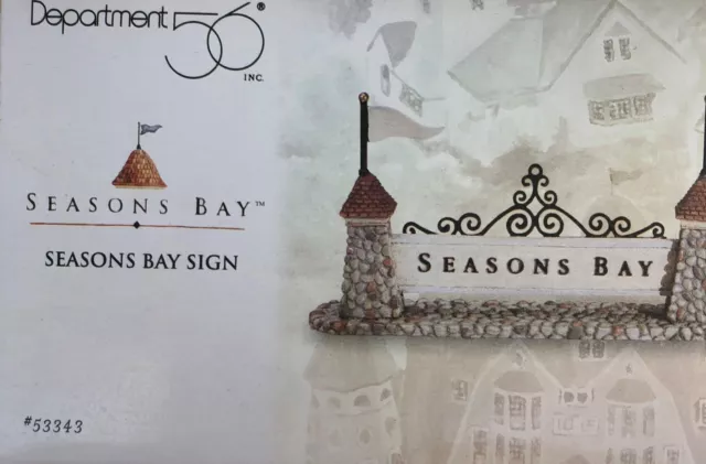 Dept 56 Seasons Bay Sign #53343 With Original Packaging