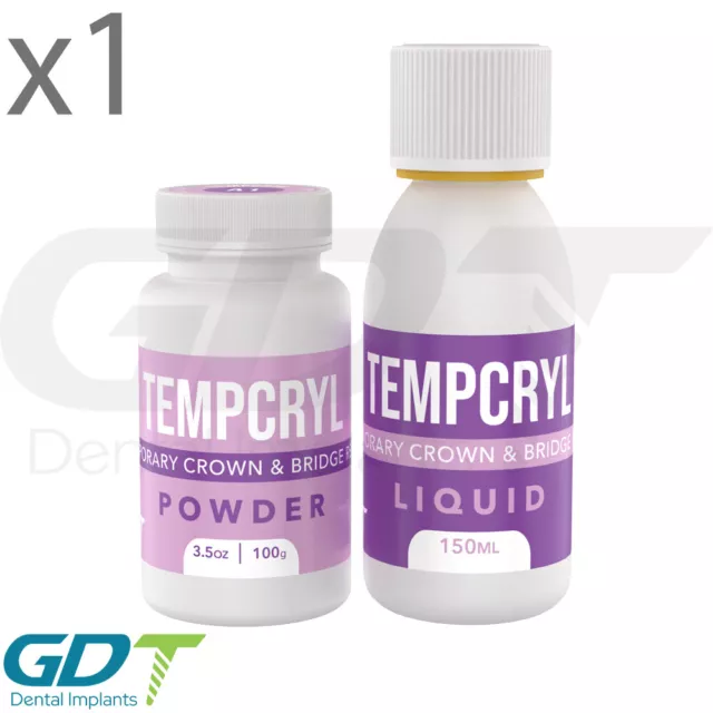 Tempcryl Temporary Crown And Bridge Acrylic Resin 100g+150ml Dental Laboratory