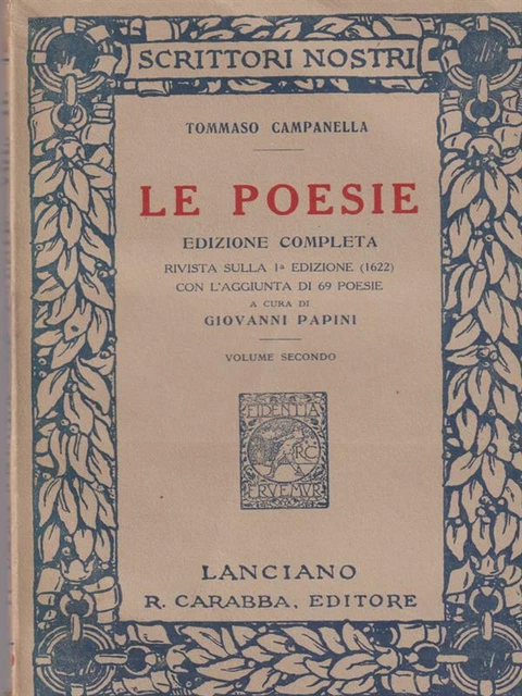 Le Poesie Di Tommaso Campanella – F. Giaccotti – Nuova Universale Einaudi NUE 2001