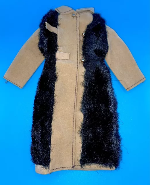 Vintage Barbie Suede N Fur Clothes 3491 Fashion Dark Fur Variation Coat Jacket