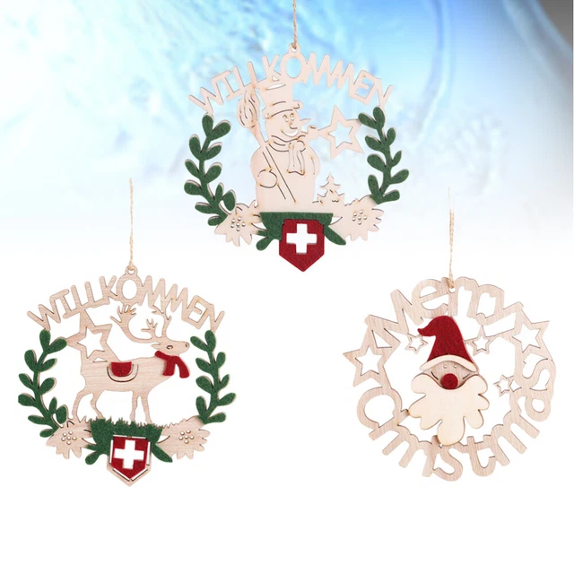 6 stücke Weihnachten Holztür Zeichen Hohl Brief Türschild Plaque Holz Hängen