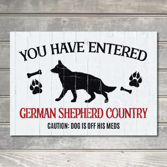 German Shepherd Country Funny Dog Lovers Metal Sign wall Decor Metal Plaque