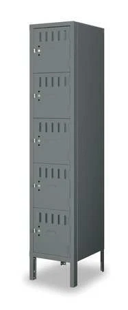 TENNSCO BK5-121512-1MG Box Locker, 12 in W, 15 in D, 66 in H, (1) Wide, (5)