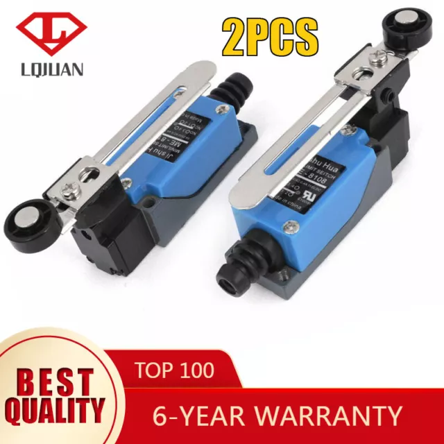 2PCS ME-8108 Dpst Momentary Adjustable Rotary Roller Arm Lever Limit Switch UK