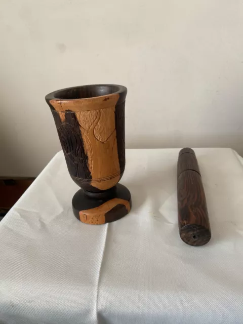 Pestello e malta in legno