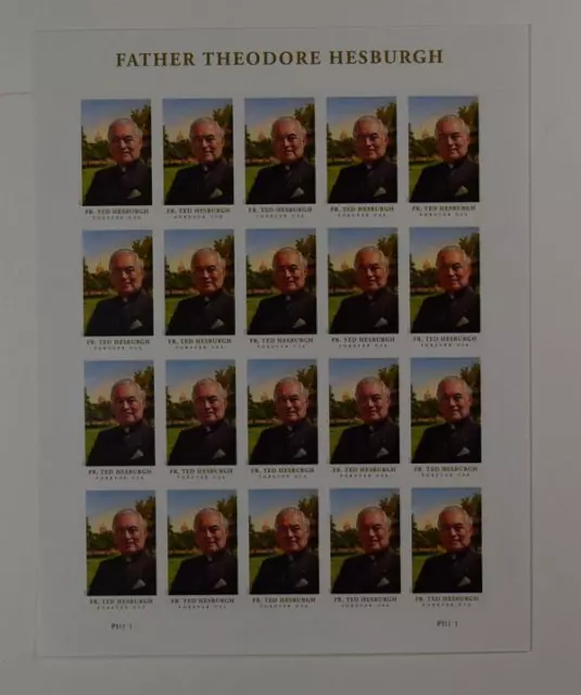 Us Scott 5241 Pane Of 20 Father Theodore Hesburgh Forever Stamps Mnh