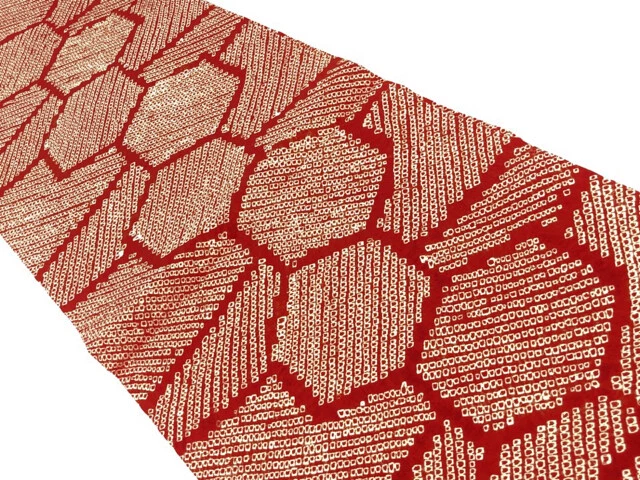 6259008: Japanese Kimono / Vintage Nagoya Obi / All Shibori / Abstract Pattern