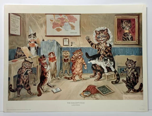 Cat Print The Naughty Puss by Louis Wain art print