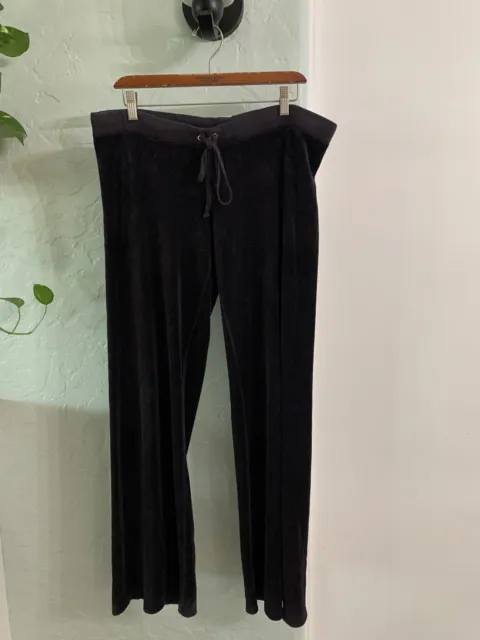 Vintage Y2K Juicy Couture Black Velour Track Pants