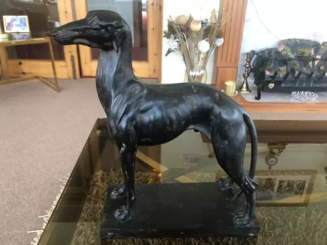 Good Vintage Hand Carved Wooden Greyhound / Whippet Sculpture Figurine