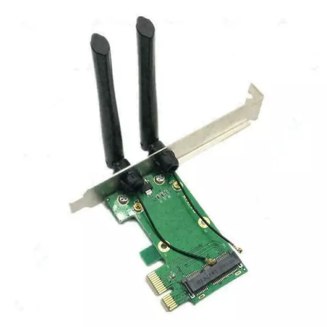 Wireless Wifi Network Card Mini PCI-E To PCI-E 1x Desktop + Adapter