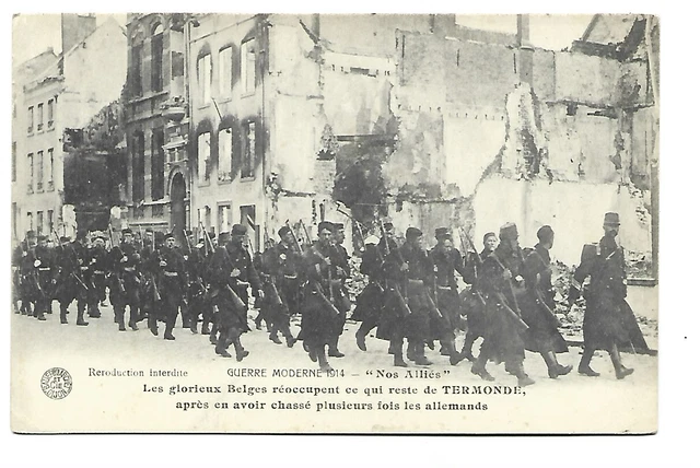 Military War 1914 Belges Reoccupy Termonde