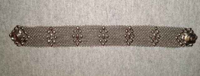 Sergio Gutierrez Silvertone Liquid Metal Mesh Bracelet 7.5"x 3/4" (#0126)