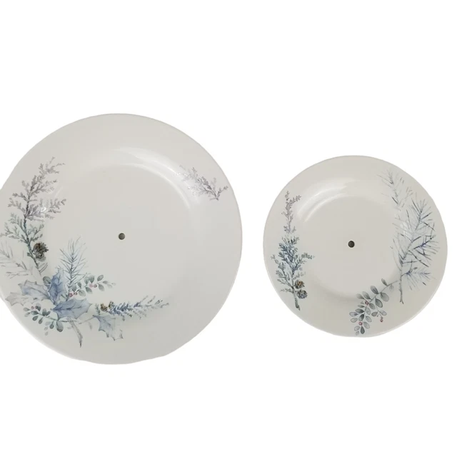 Pfaltzgraff Winter Frost Plates for 2 Tier Platter Tray No metal supports