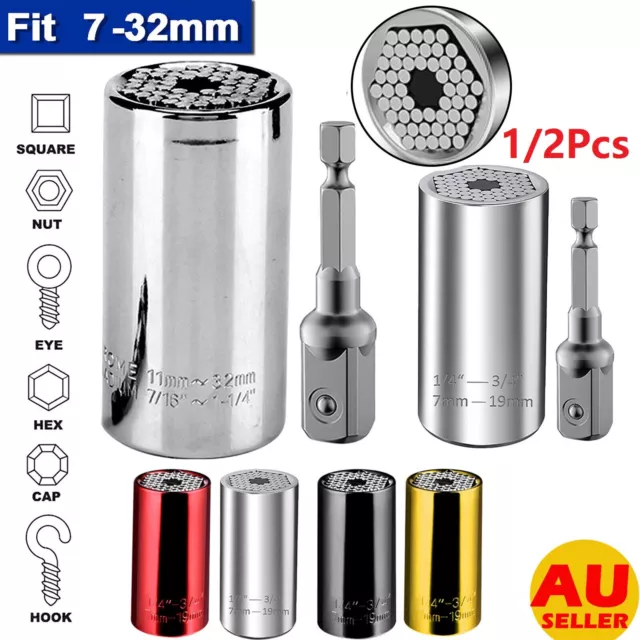 Universal Socket Wrench Magic Connecting Gator Grip Power Drill Adapter Tool AU