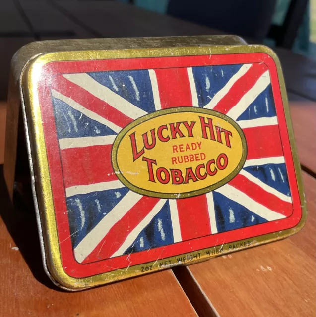 Lucky Hit Ready Rubbed Tobacco 2Oz Empty Tin .. Australian Grown Great Condition 3