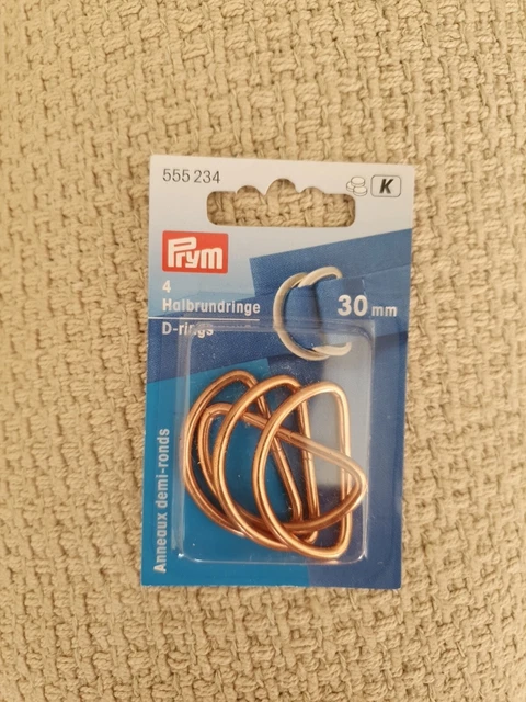 Paquete de 4 anillos en D de oro rosa de 30 mm Prym de 4 555234