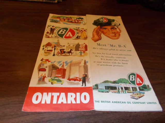 1958 B/A Petrolium Ontario Vintage Road Map