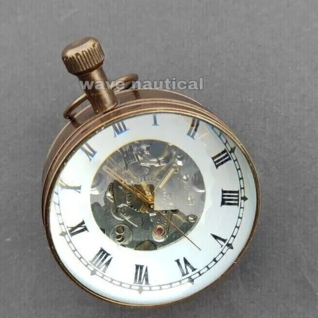 Antique Brass Ball Desk Clock Mechanical Vintage Table Top Decorative Brass Gift