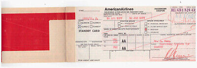 American Airlines Passenger Coupon Ticket Baggage Check New York San Jaun 1977