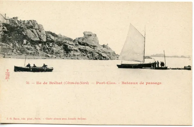 Cpa Bretagne / Ile De Brehat Port Clos Bateaux De Passage
