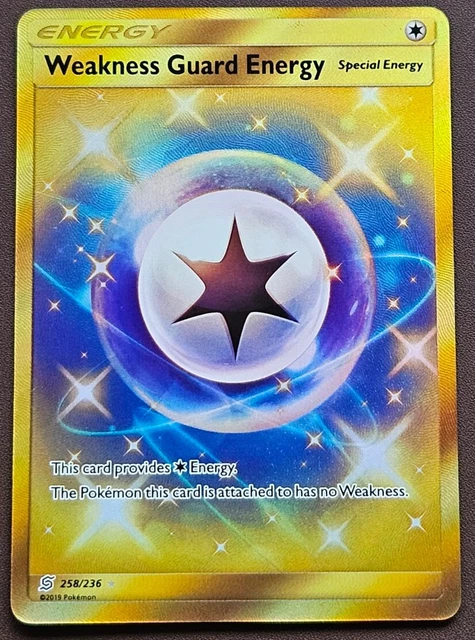 WEAKNESS GUARD ENERGY 258/236 SM Unified Minds Secret Gold Rare Pokemon ...
