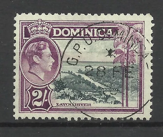 DOMINICA 1938/47 Sg 106A, 2/- Slate & Purple, Fine used. {B12-268}