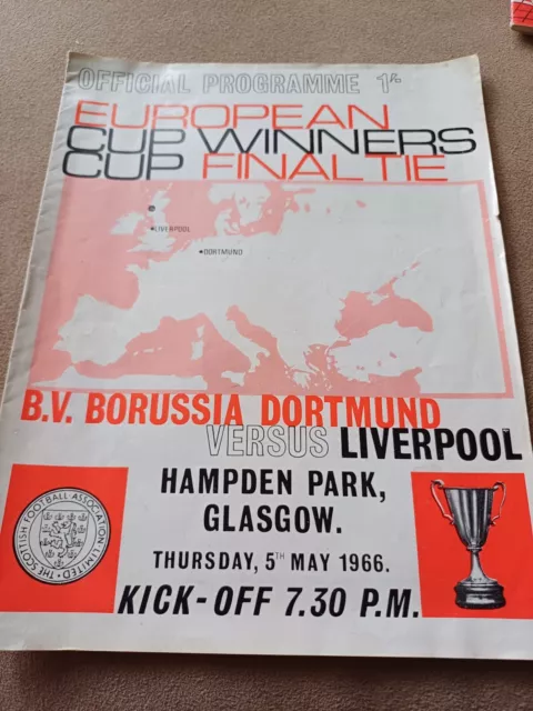 Liverpool FC football programmes - Vs Borussia Dortmund 1966 + 3 .