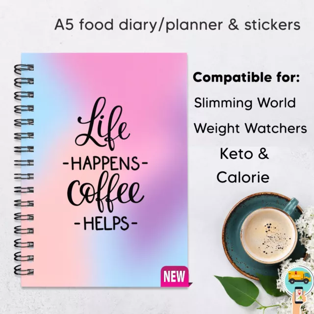A5 Food Diet Diary Slimming FOR Planner Tracker Weight Loss JOURNAL 2024/C80