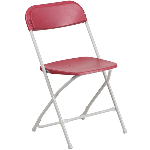 Red Plastic Folding Chairs 50 Pack Indoor Outdoor Event 300lb Capacity