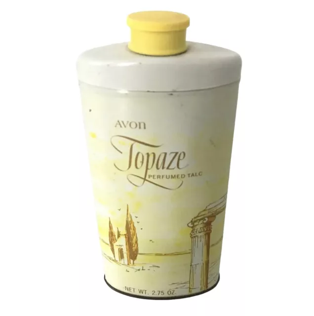 Vintage AVON Topaze Perfumed Talc Body With Powder Tin 2.75 oz