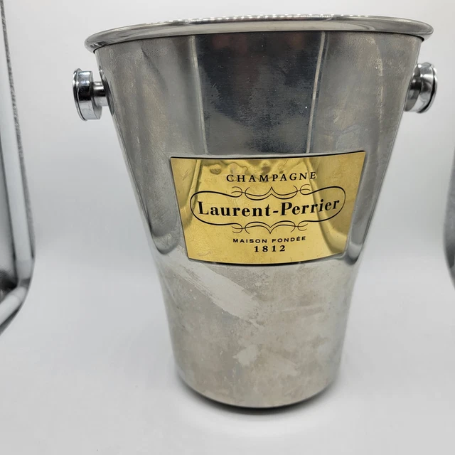Seau à champagne Laurent Perrier vintage en aluminium