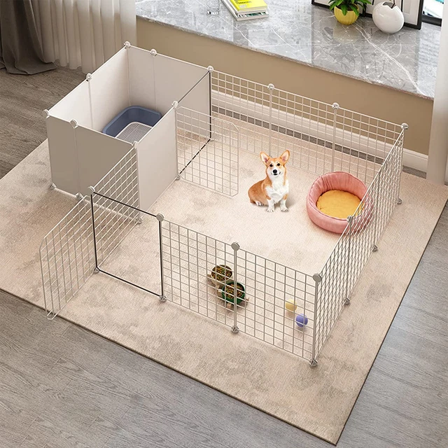 Hamiledyi Dog Playpen Indoor with Door, 18 Panel DIY Puppy Play Pen Portable for
