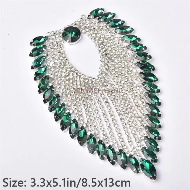 Glitter Heart Tasseled Rhinestone Decors Shiny Crystal Accessories Trim for DIY