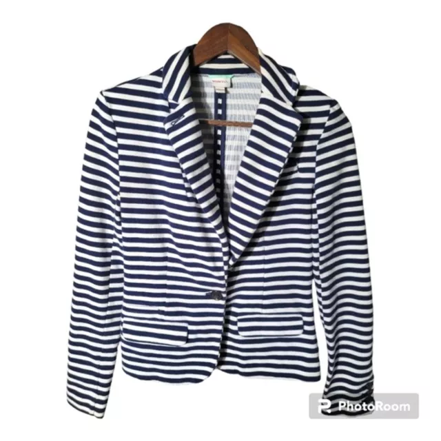 Merona Blue and White Striped Sailor Blazer Womens Sz XS