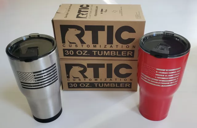 RTIC 30 oz Tumbler Red Stainless Steel Insulated American Flag Brand New Cup Mug