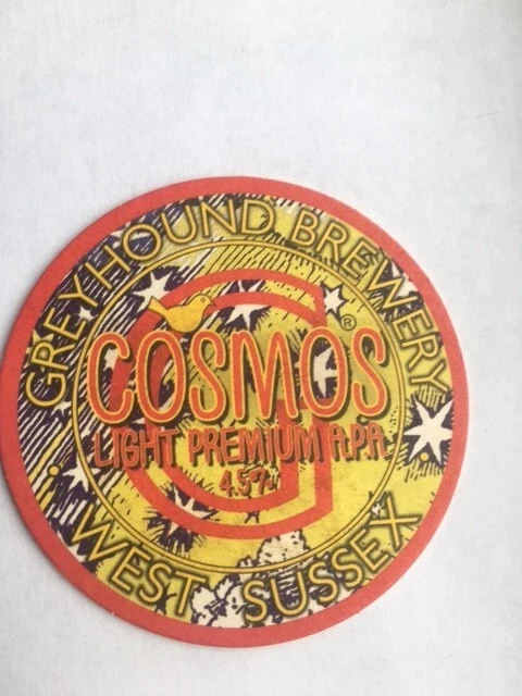 Beer Mat Greyhound Brewery Cosmos West Sussex Breweriana