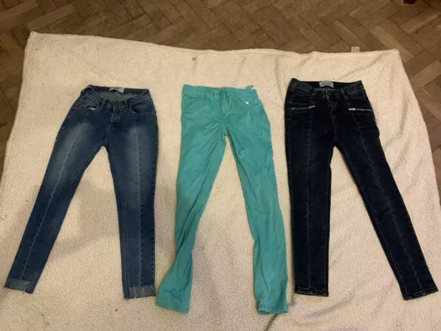 New Look & Next Jeans, - THREE PAIRS - Blue, Dark Blue & Green - Age 12 Years